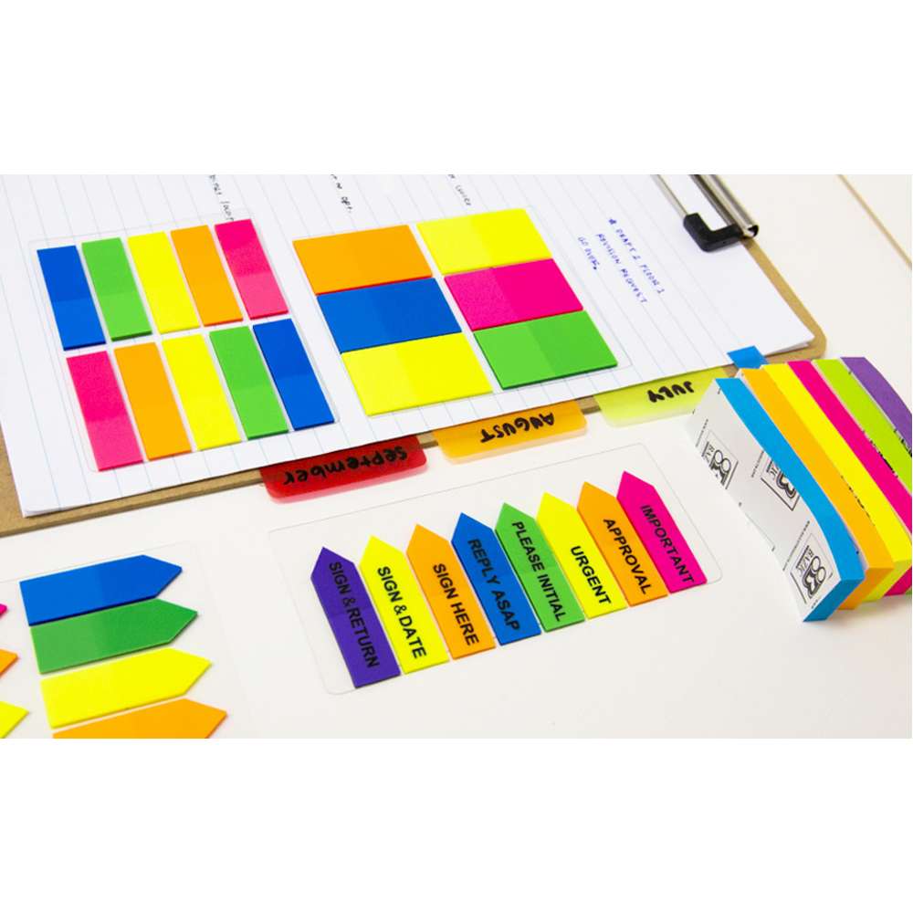 Flag Neon Page Marker 0.5&quot; X 1.75&quot; 100 Ct. (10/Pack)