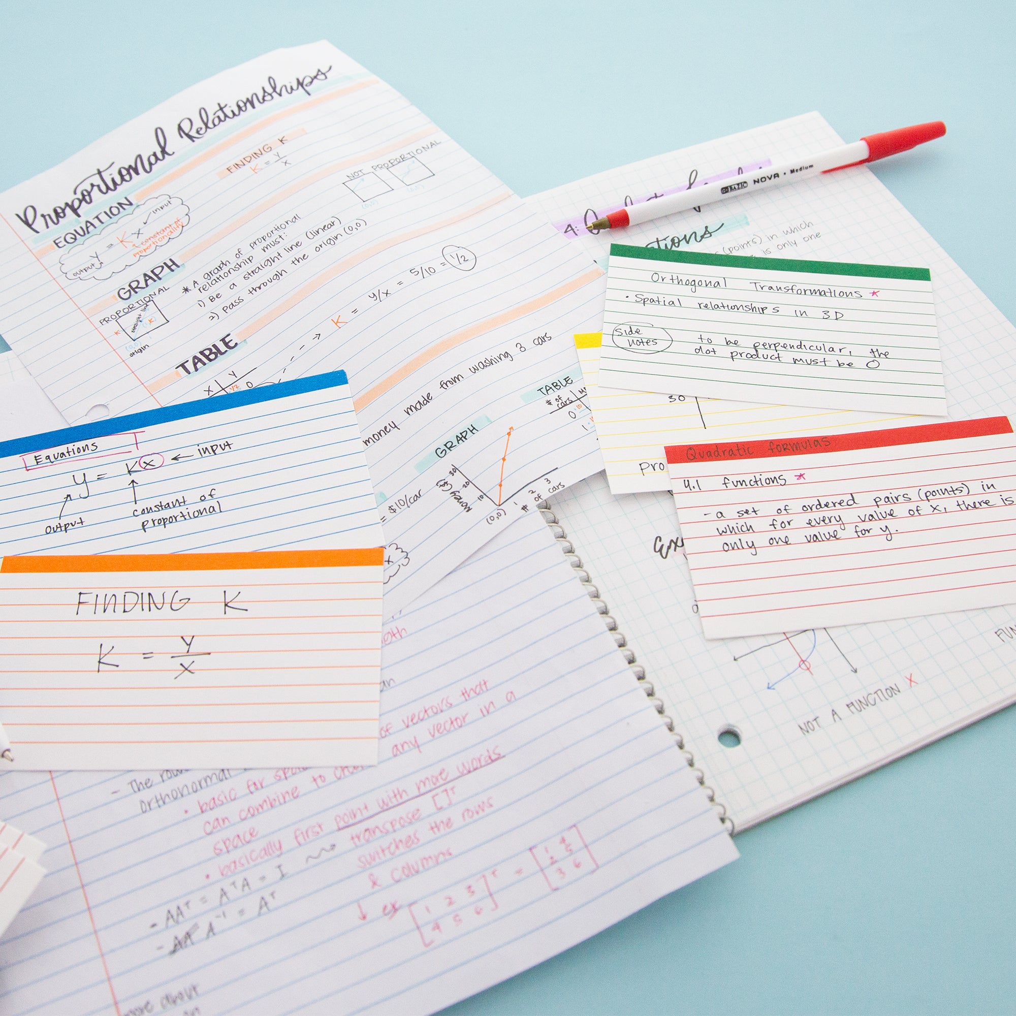 Ruled Color Coded Index Card 3&quot; X 5&quot; 100 Ct.