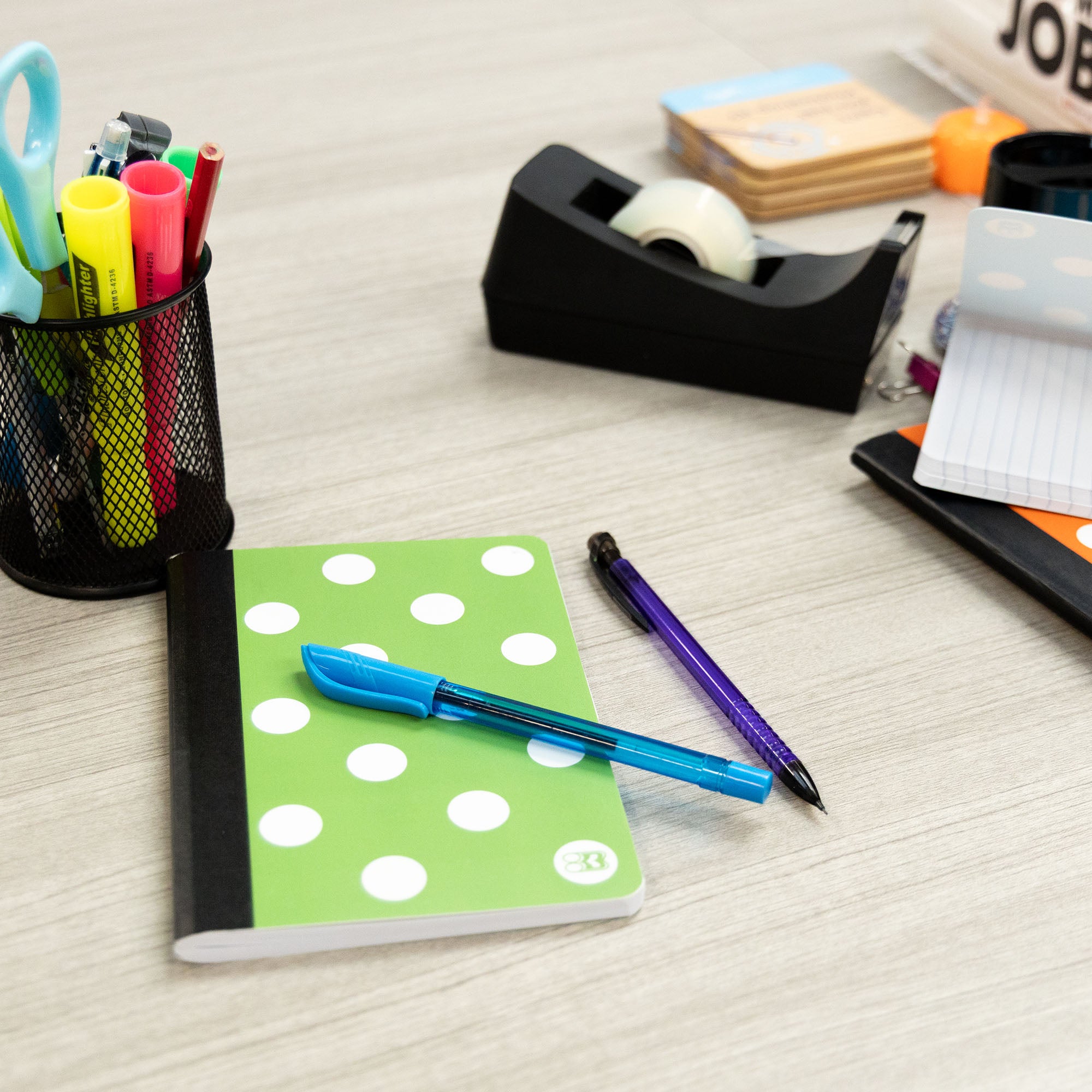 Composition Book Poly Cover Polka Dot 5&quot; x 7&quot; 80 Ct.