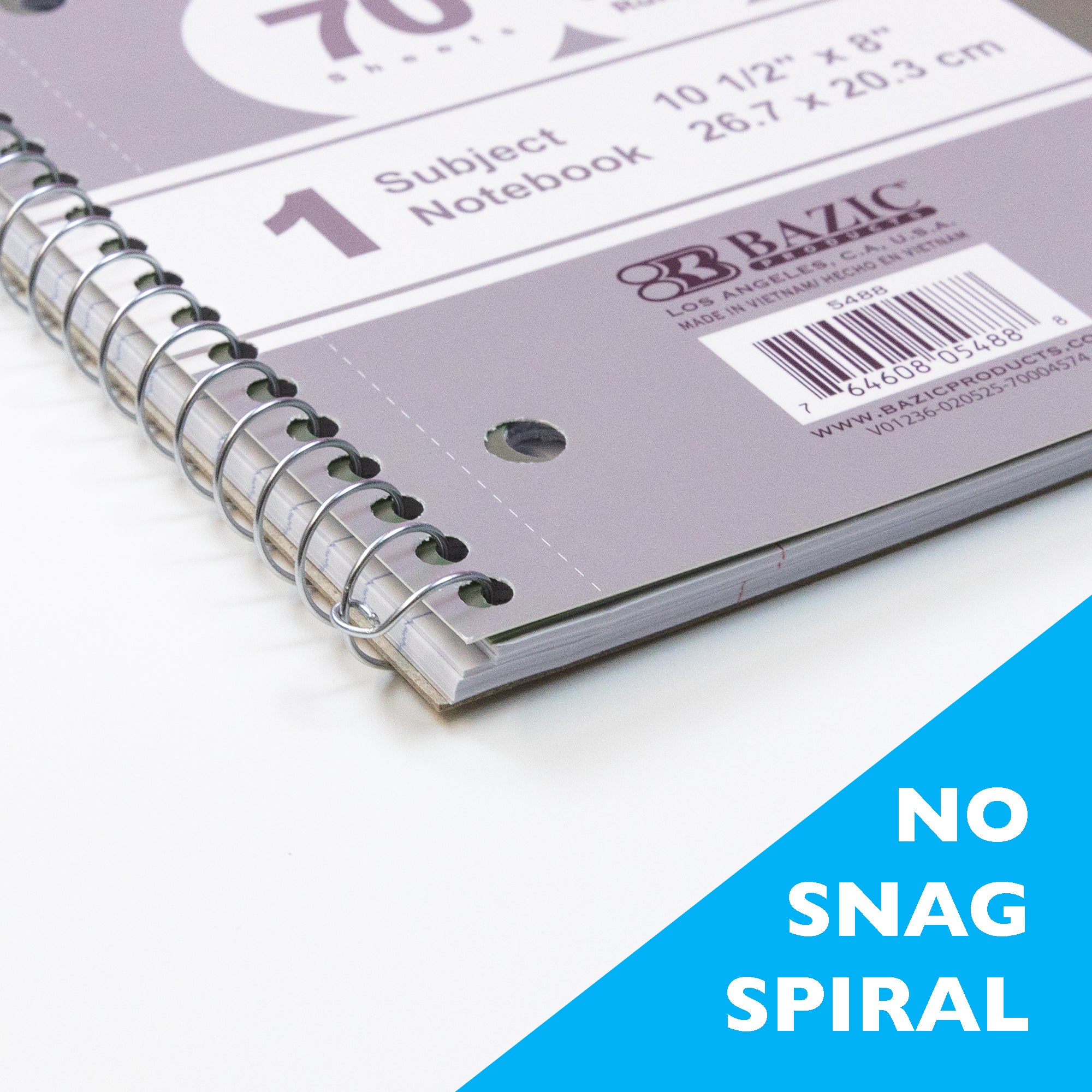 Notebook Spiral C/R 1-Subject Morandi Poly Cover 70 Ct.