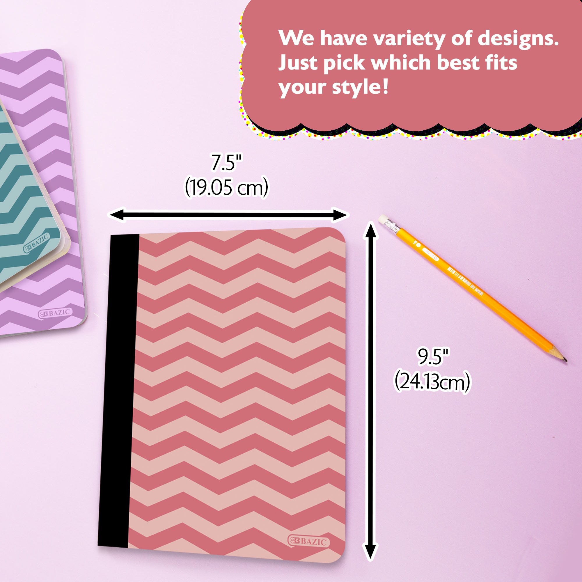 Composition Book C/R Chevron 100 Ct.