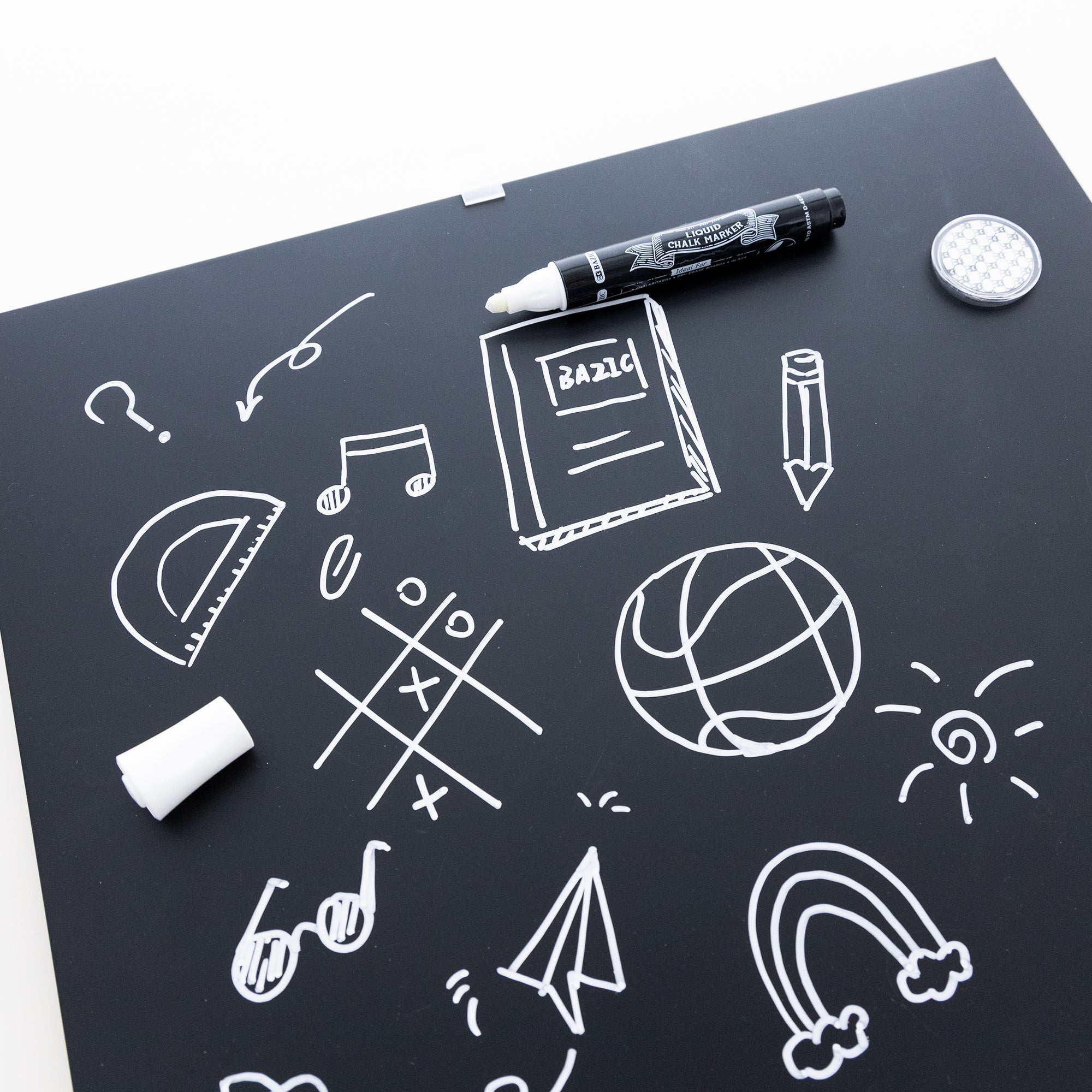 Magnetic Chalkboard 14&quot; x 14&quot; w/ Chalk Marker &amp; Magnet