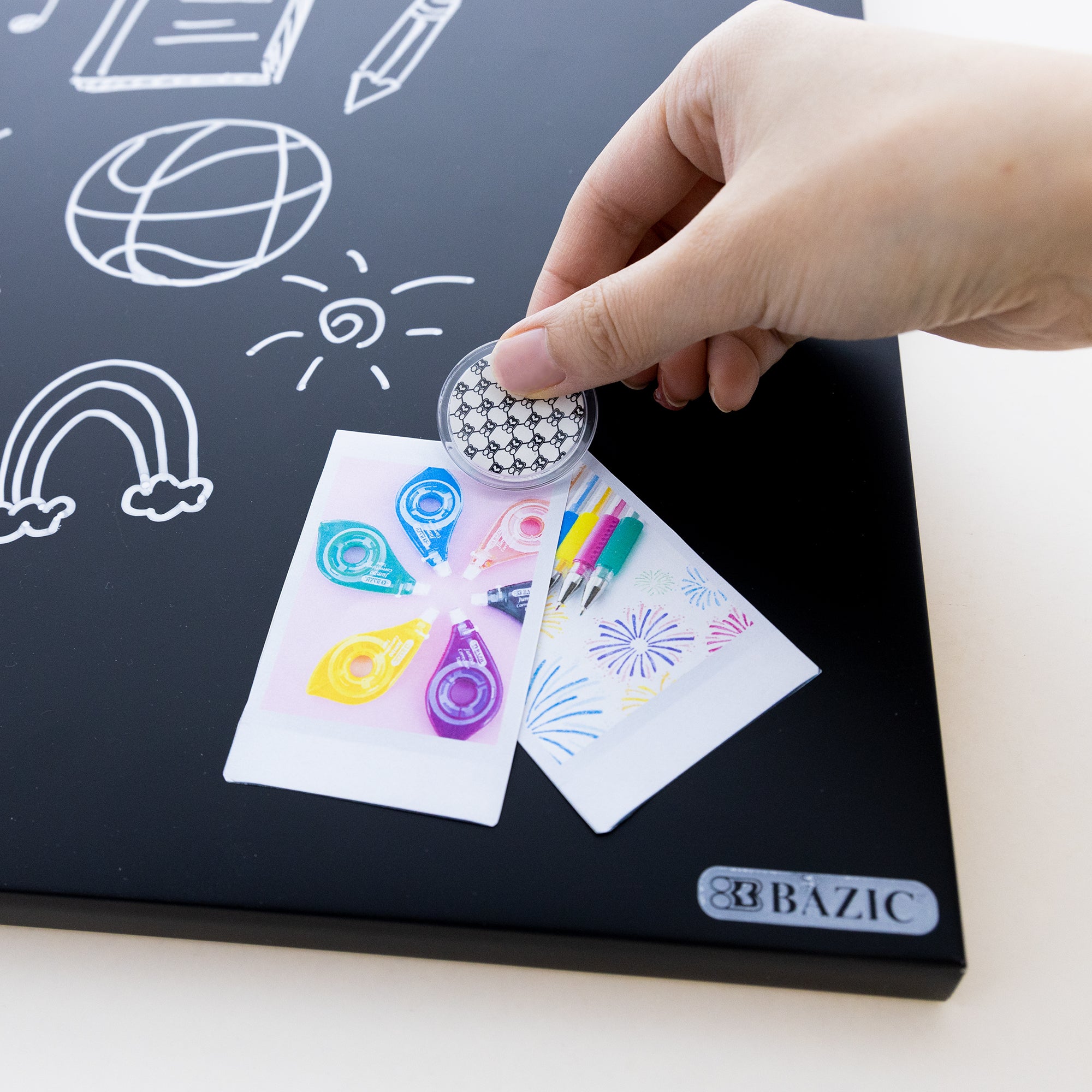 Magnetic Chalkboard 14&quot; x 14&quot; w/ Chalk Marker &amp; Magnet