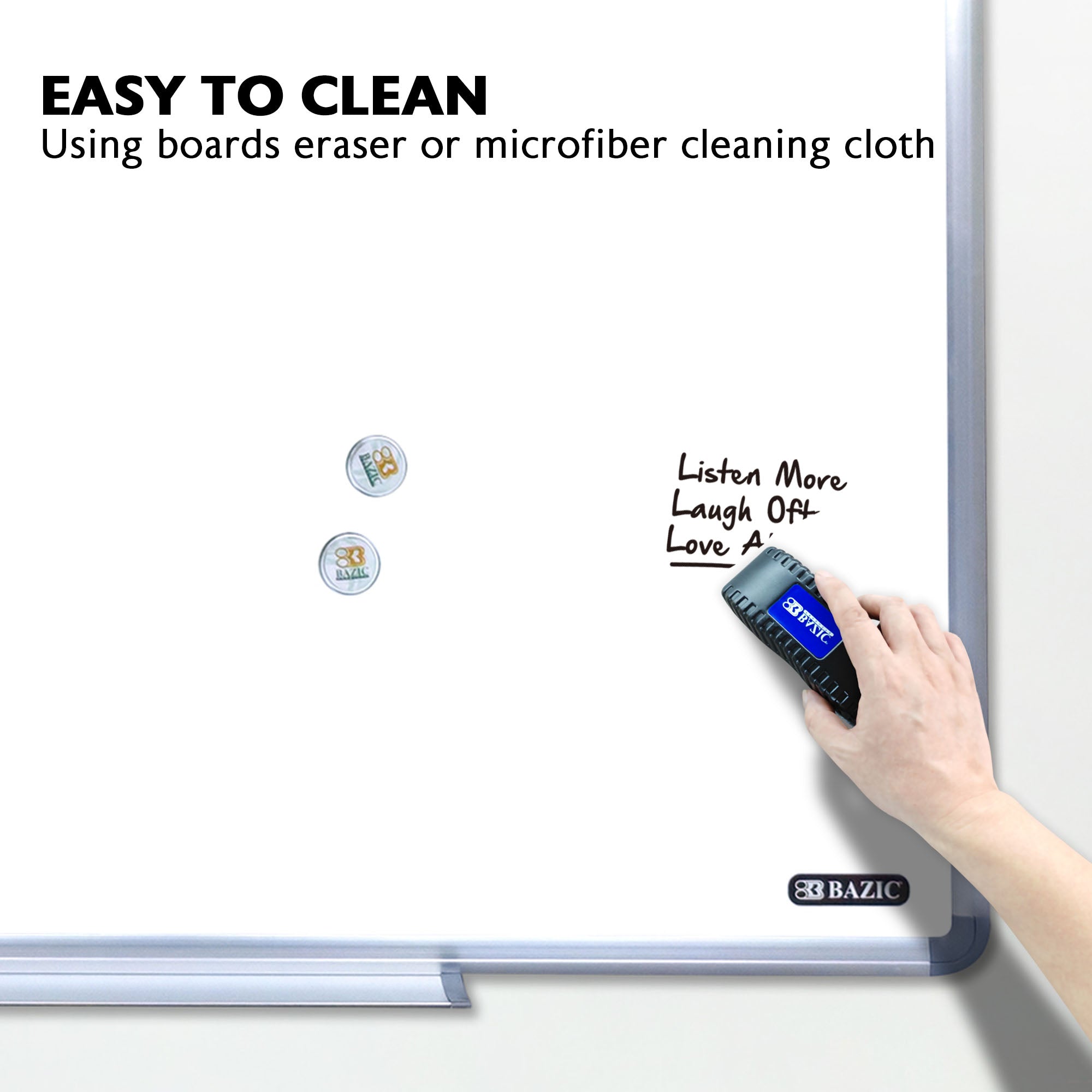 24&quot; x 36&quot; METALLIQUE Aluminum Frame Magnetic Dry Erase Board Value Pack