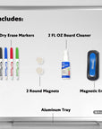 24" x 36" METALLIQUE Aluminum Frame Magnetic Dry Erase Board Value Pack