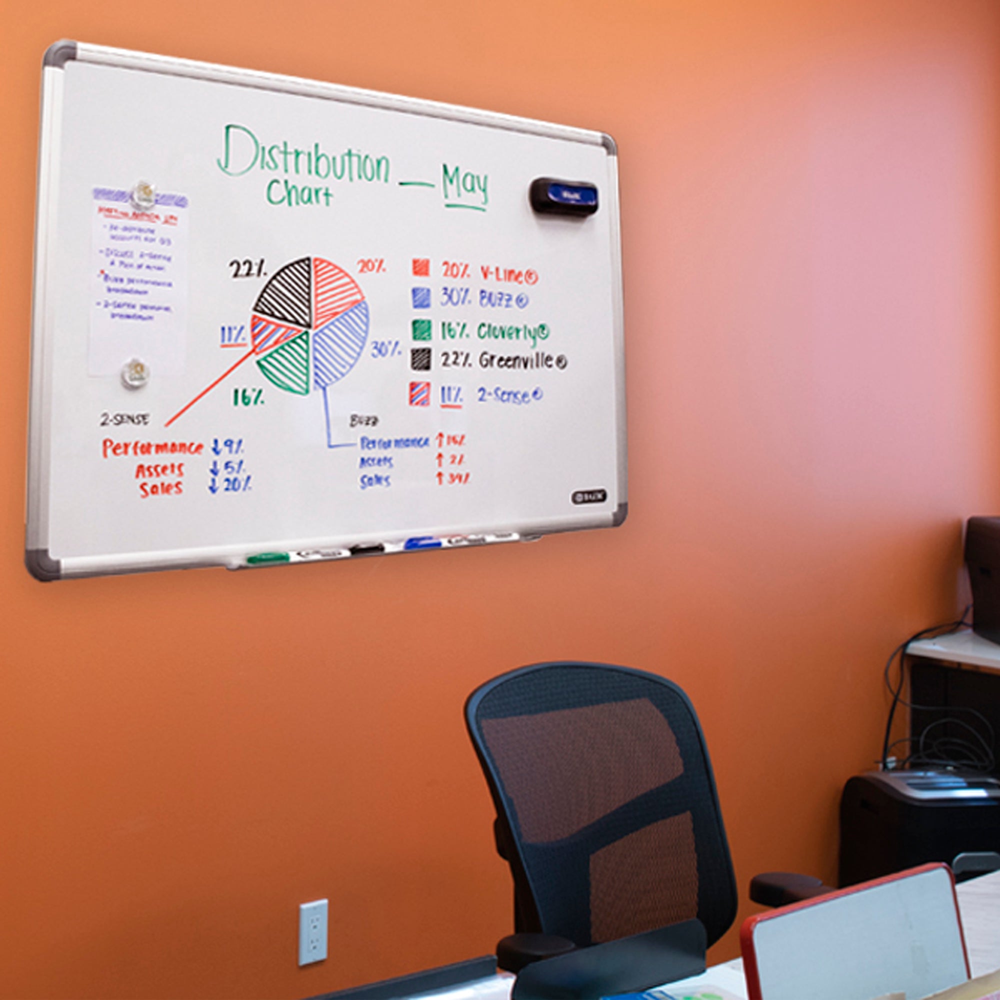 Aluminium Framed Magnetic Dry Erase Board 24&quot; x 36&quot;