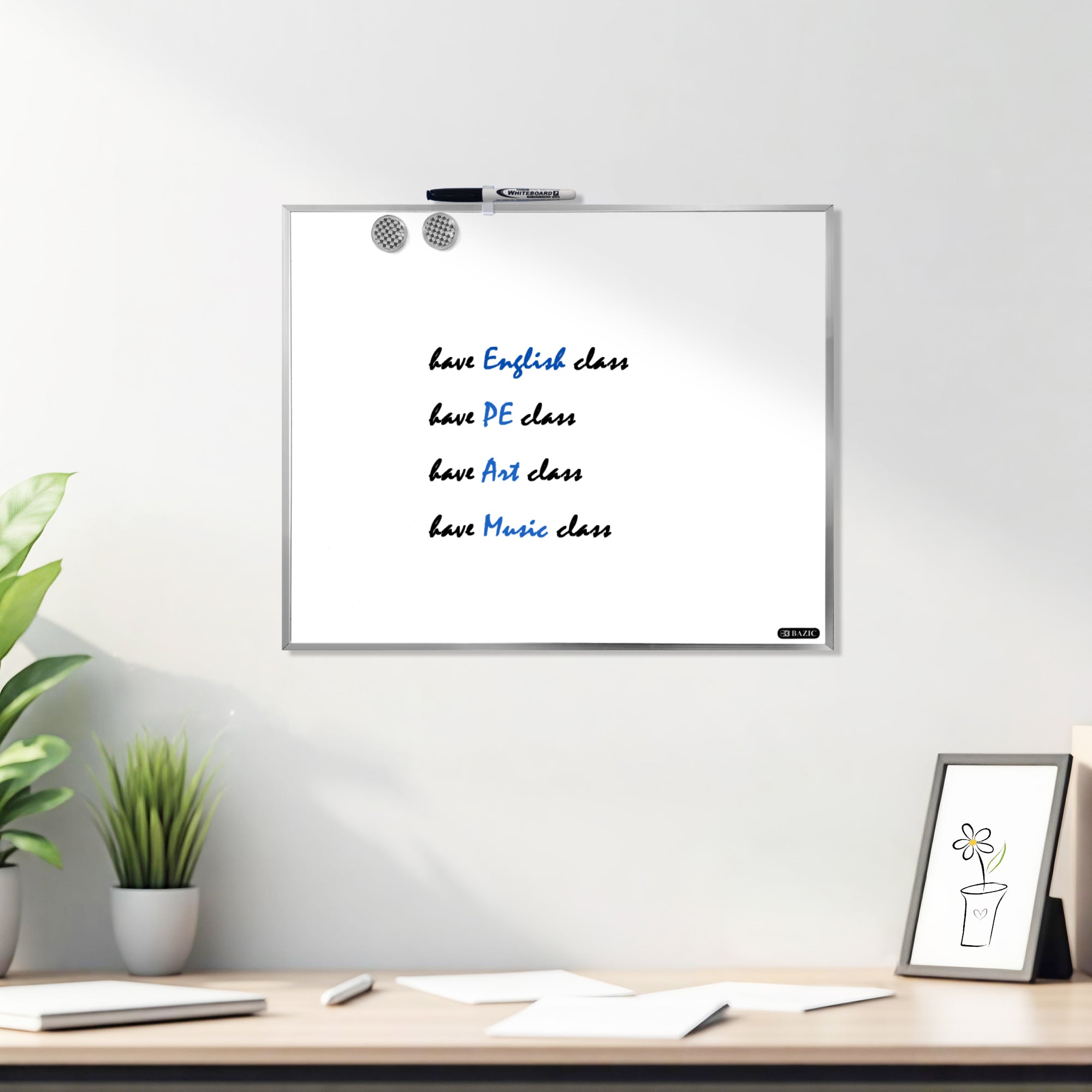 Aluminium Framed Magnetic Dry Erase Board 16&quot; X 20&quot;