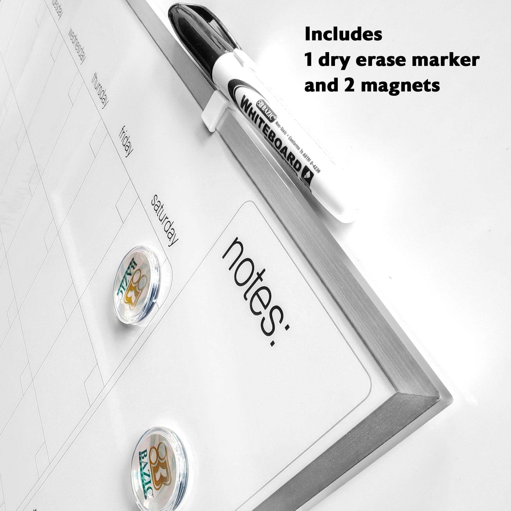 Aluminium Framed Magnetic Dry Erase Calendar 16&quot; X 20&quot;