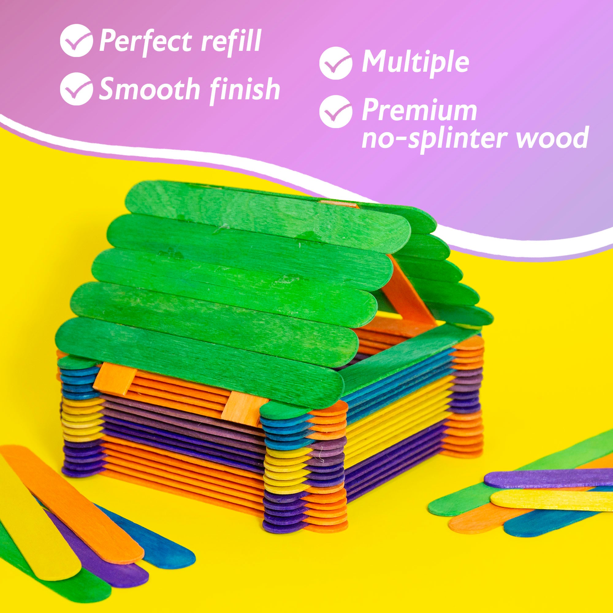 Jumbo Colored Craft Stick (50/Pack)