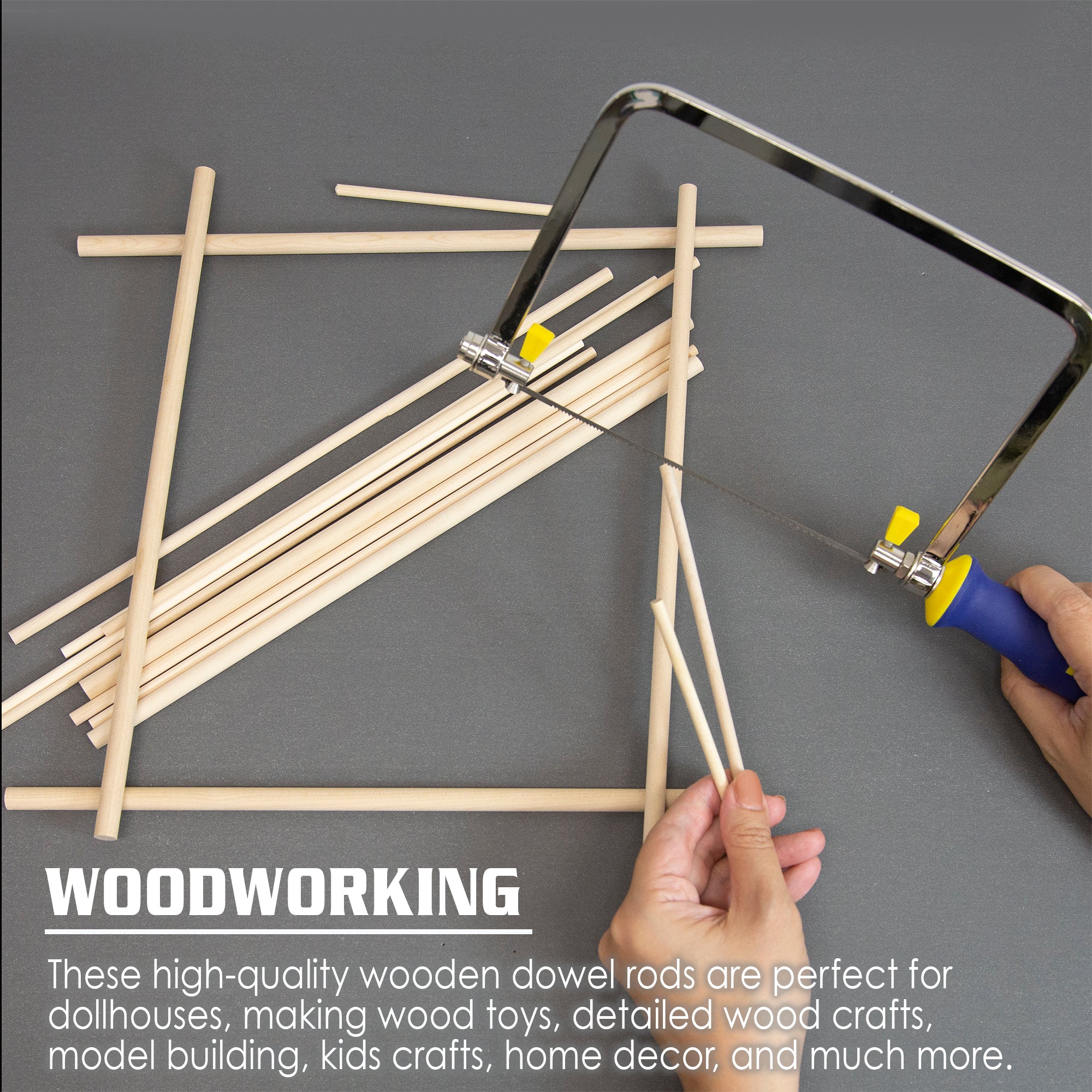 Wooden Dowel Round Natural 3/8&quot; x 12&quot; (6/Bag)