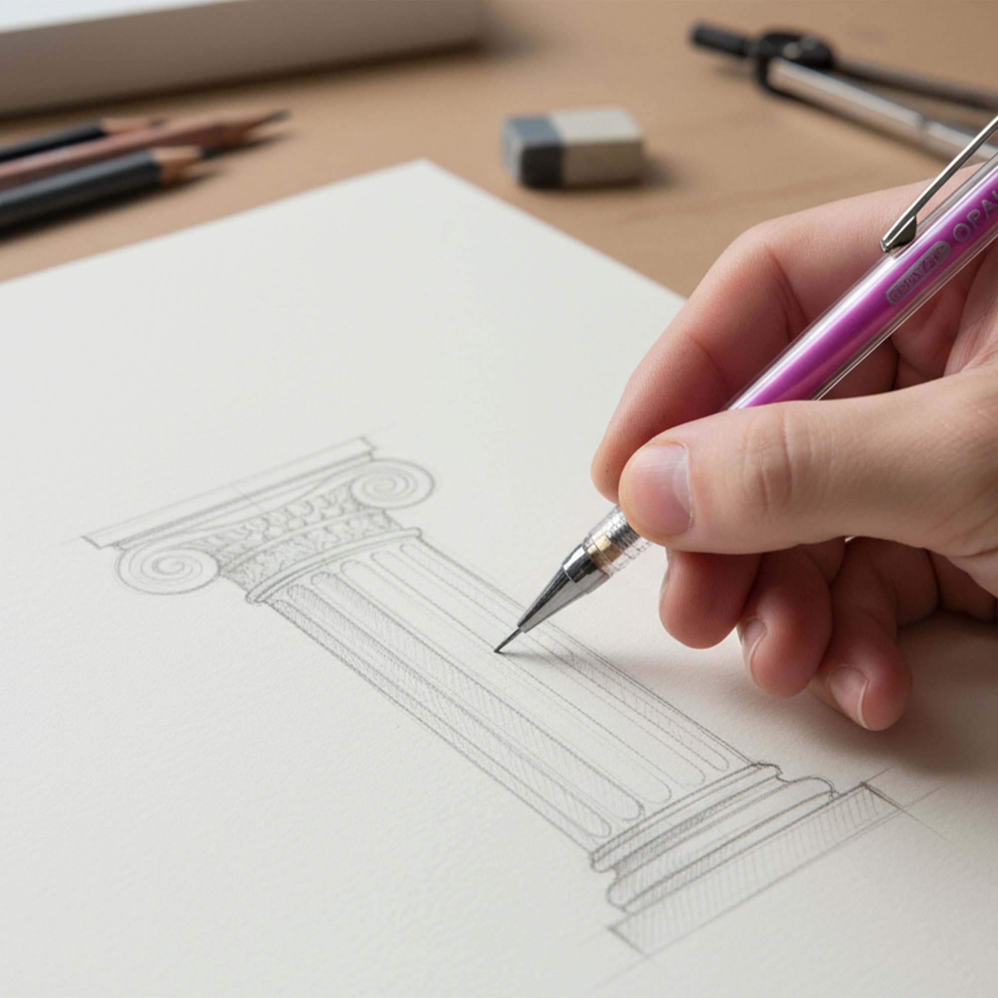 Opal 0.7 mm Mechanical Pencil w/ Ceramics High-Quality Lead