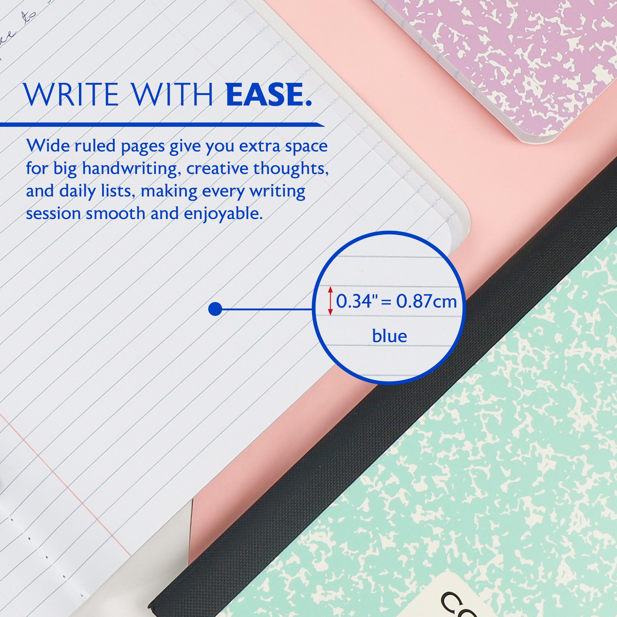 W/R 100 Ct. Pastel Color Marble Composition Book
