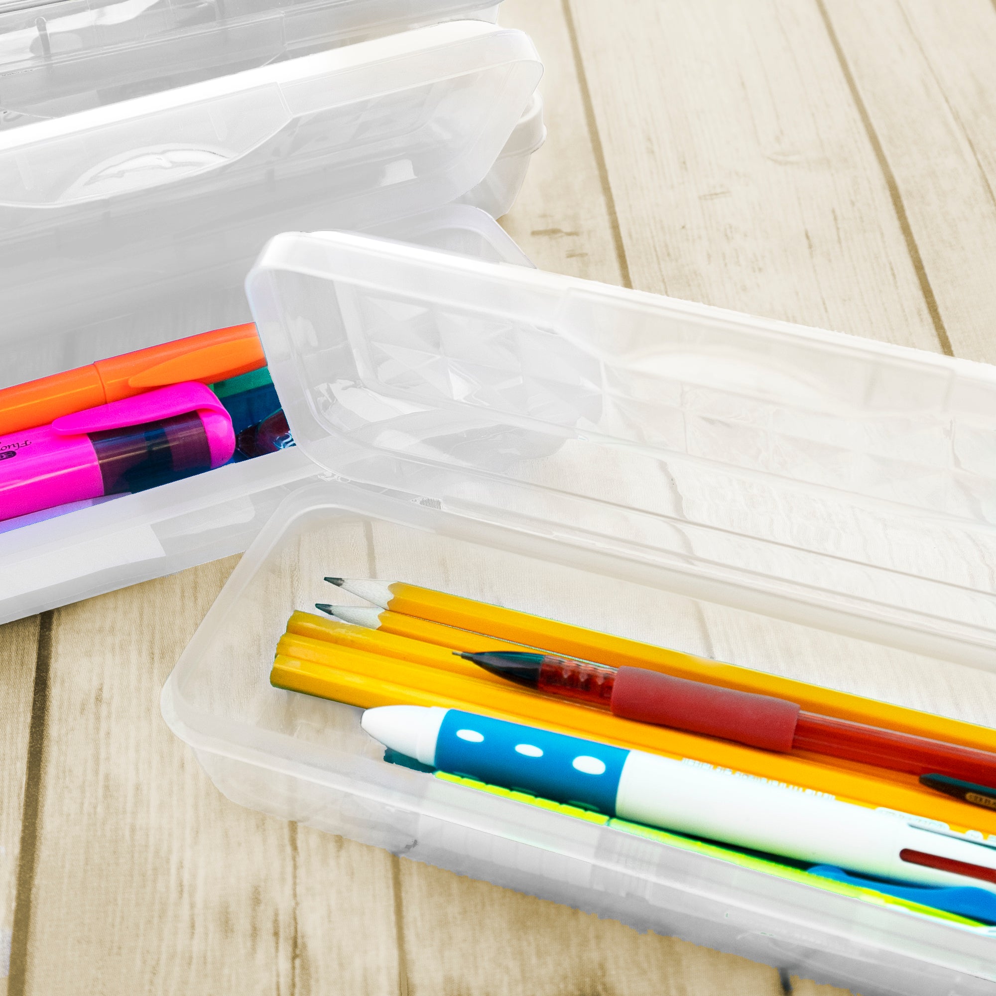 8&quot; LUCENT Clear Pencil Case Organizer Box