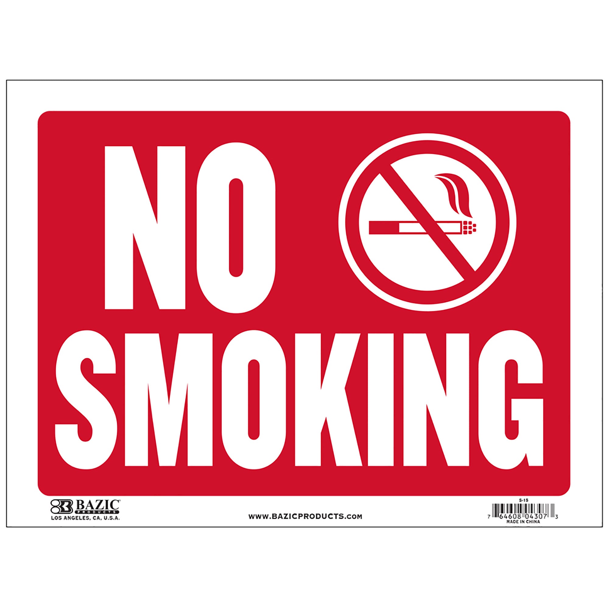 9&quot; X 12&quot; No Smoking Sign
