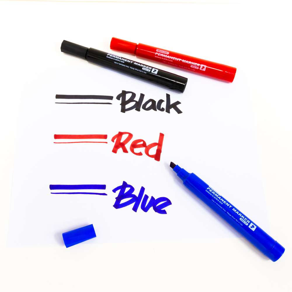 Chisel Tip Jumbo Assorted Color Permanent Marker (3/Pack)