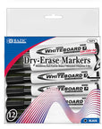 Chisel Tip Black Dry-Erase Markers (12/Pack)