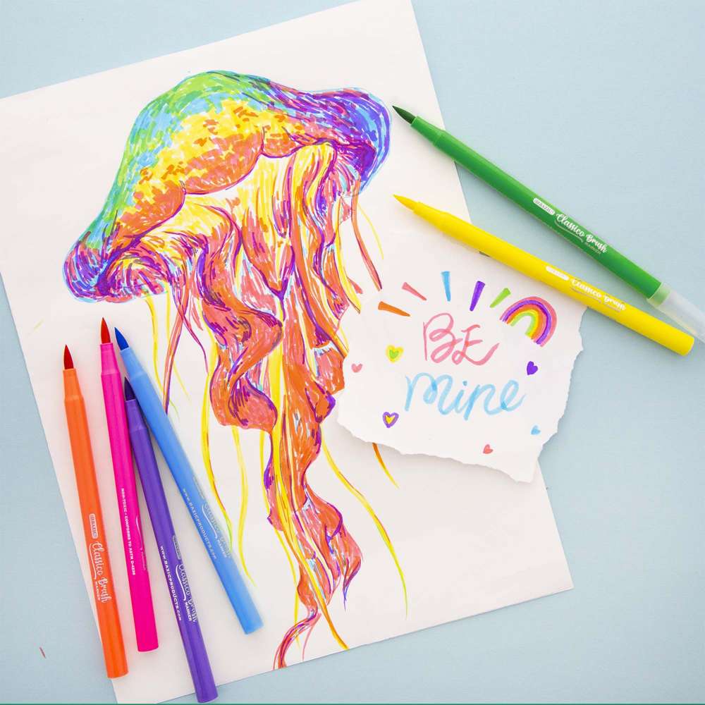 Brush Markers 12 Colors Washable