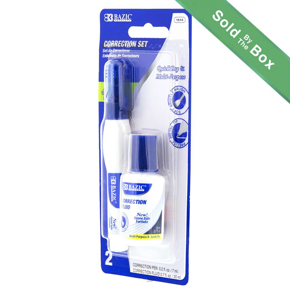 Correction Pen &amp; Correction Fluid, Metal Tip (2/Pack)