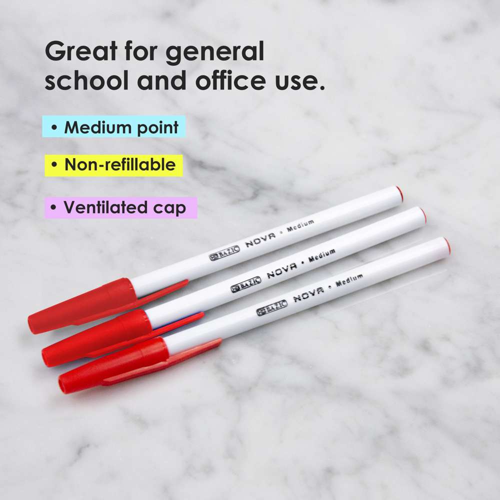 Nova (12/Pack) Red Color Stick Pen
