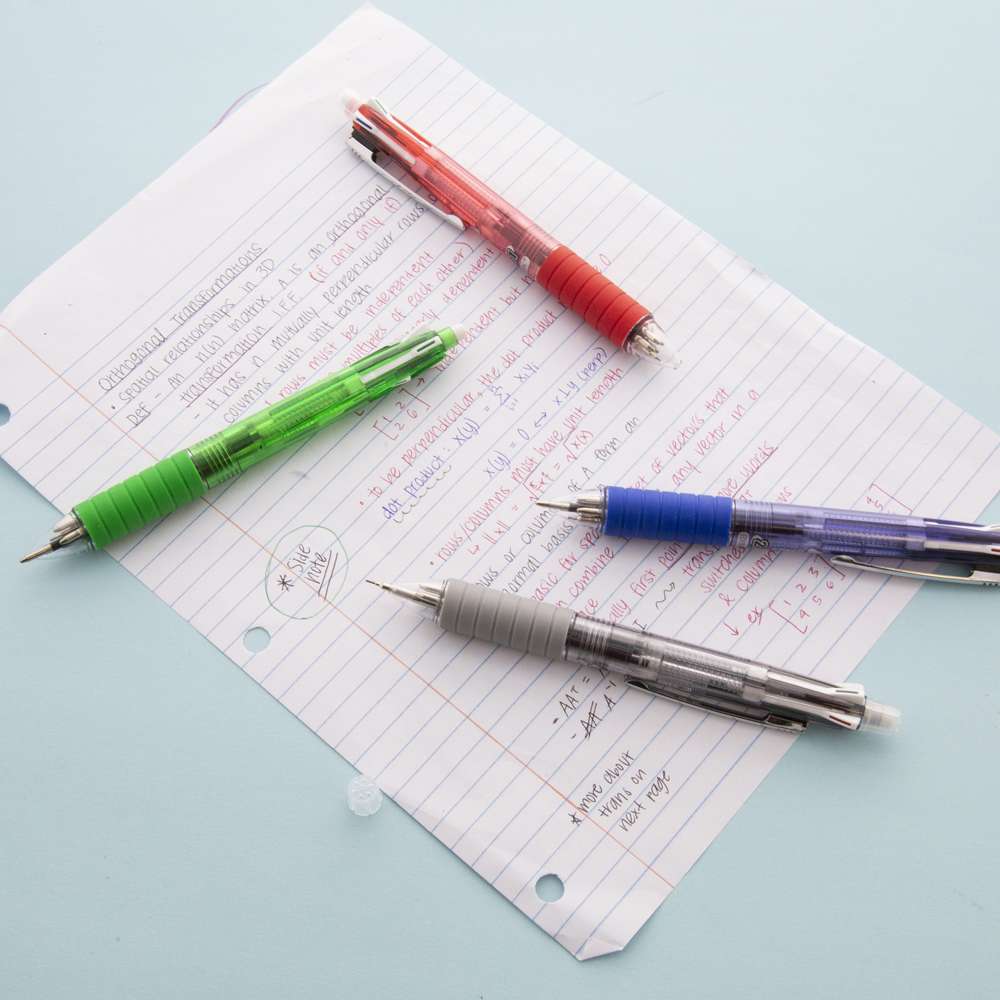 2-In-1 Mechanical Pencil &amp; 4-Color Pen w/ Cushion Grip