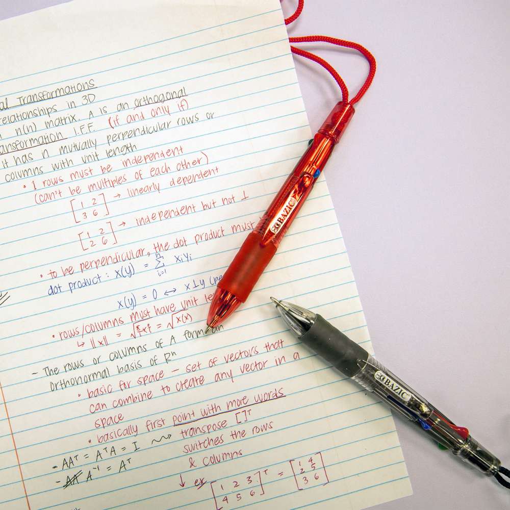 4-Color Neck Pen w/ Cushion Grip (1/Pack)