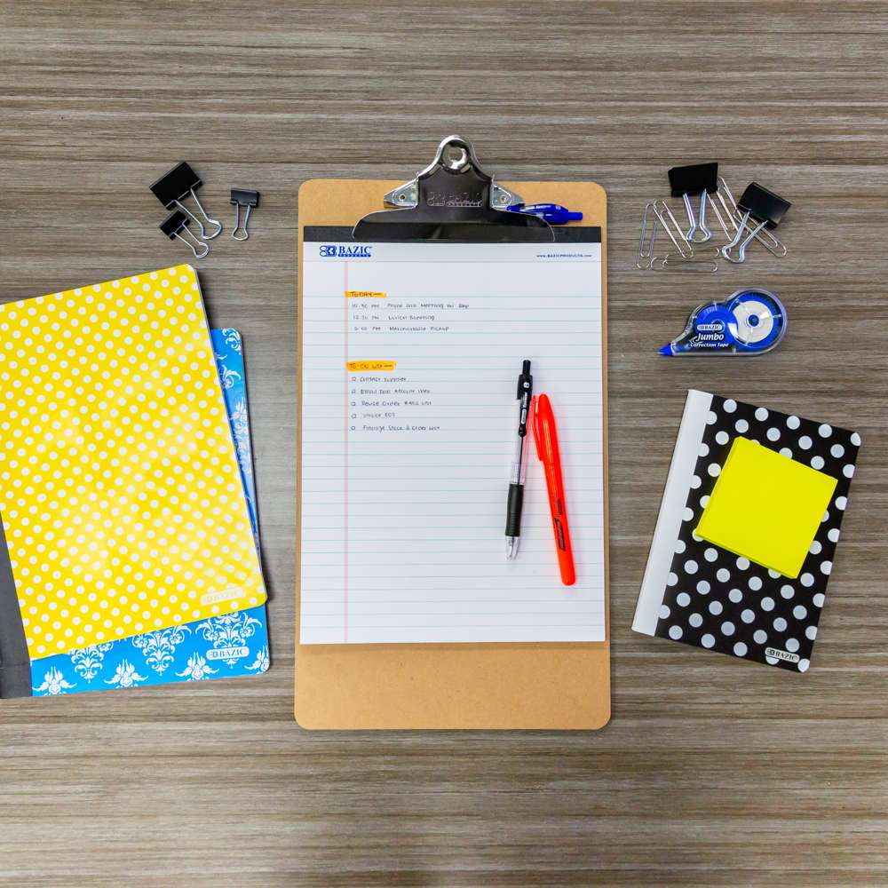 Hardboard Clipboard w/ Sturdy Spring Clip - Legal Size