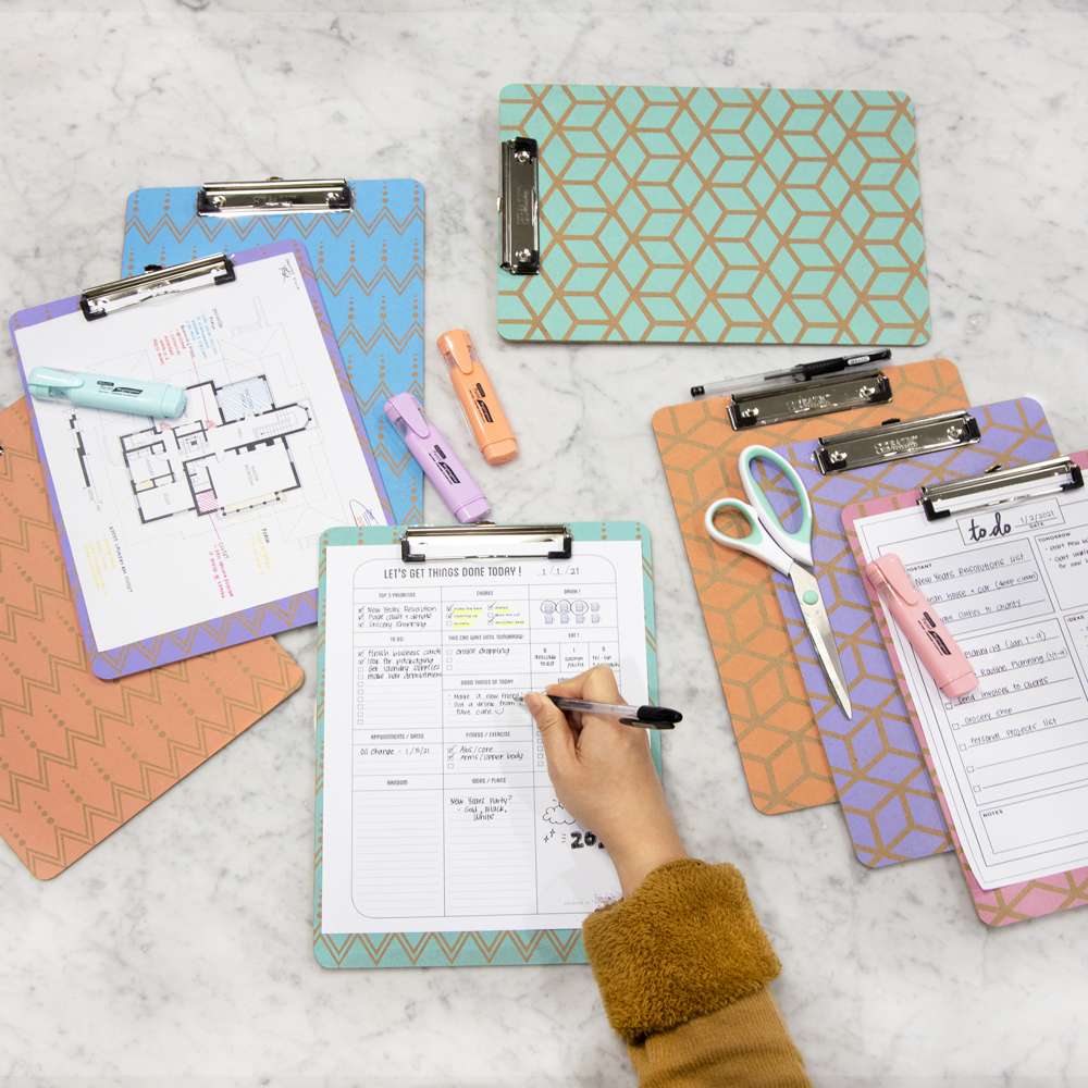 Hardboard Clipboard Standard Size Vintage w/ Low Profile Clip