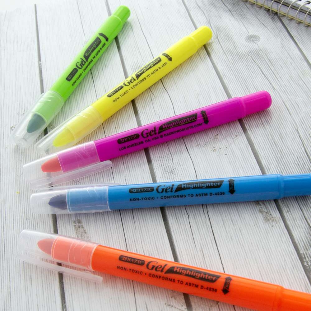 Gel Fluorescent Highlighter 5 Color