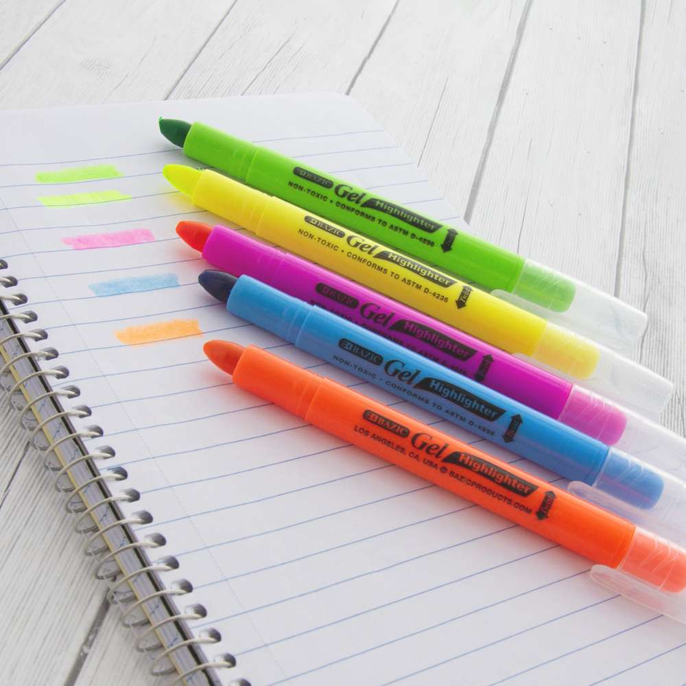 Gel Fluorescent Highlighter 5 Color