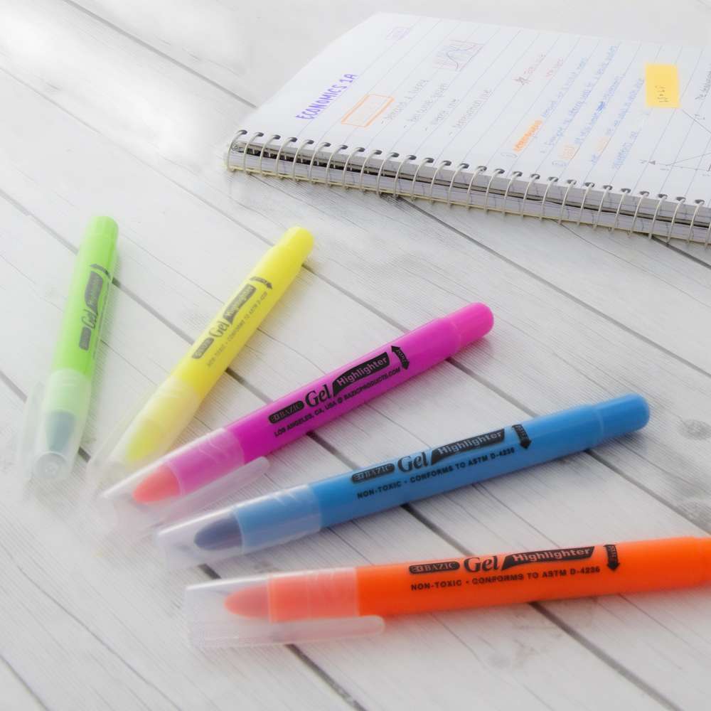 Gel Fluorescent Highlighter 5 Color