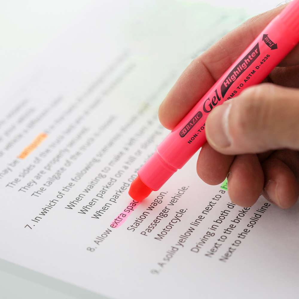 Gel Fluorescent Highlighter 5 Color