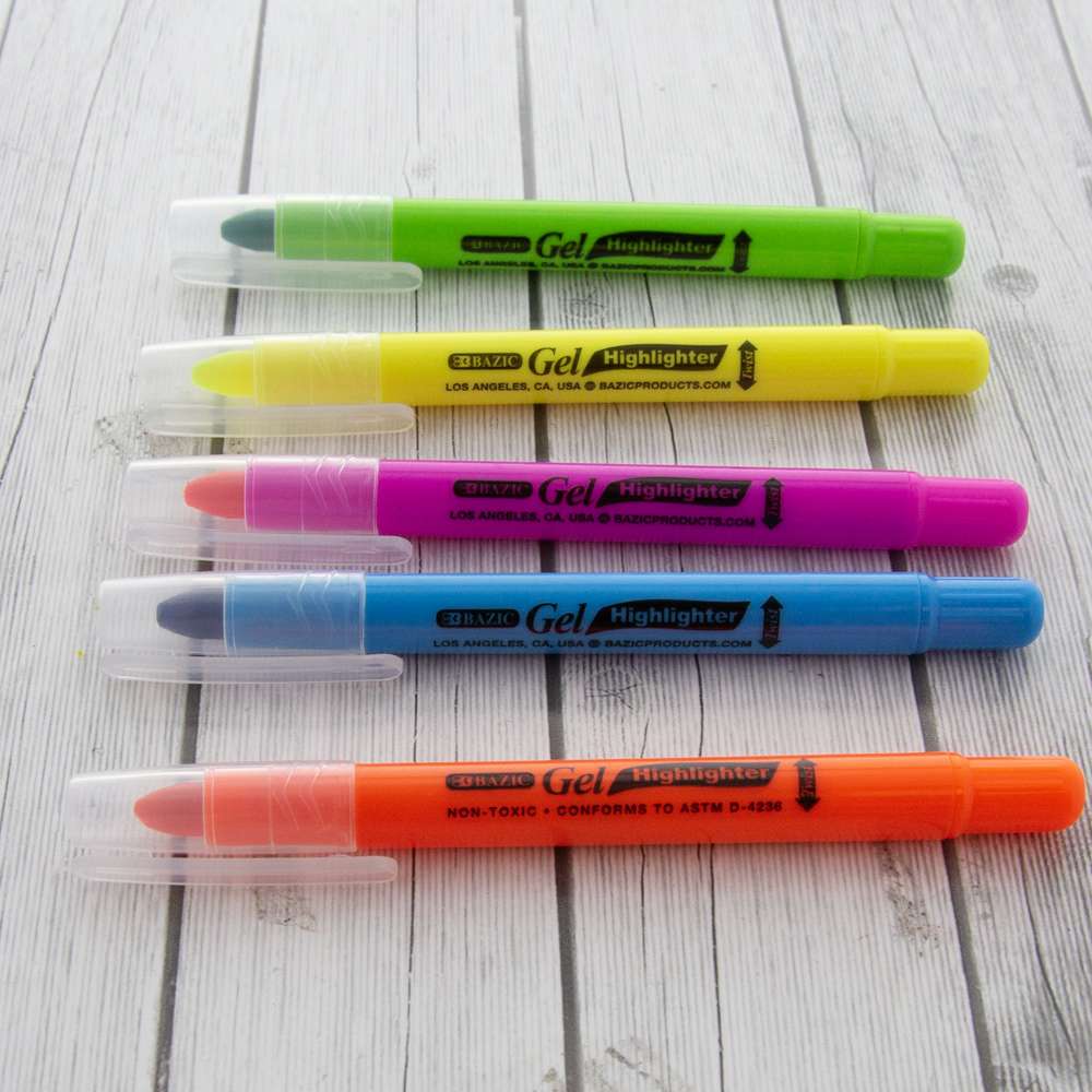 Gel Fluorescent Highlighter 5 Color