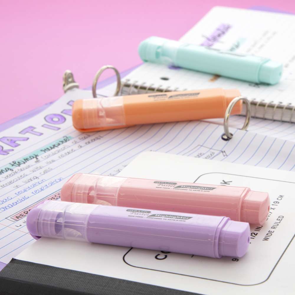 Pastel Highlighters w/ Pocket Clip (3/Pack)