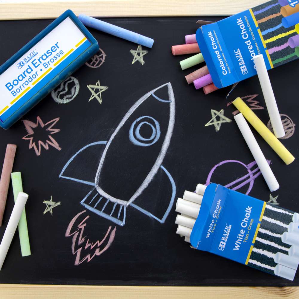 12 Color &amp; 12 White Chalk w/ Eraser Set