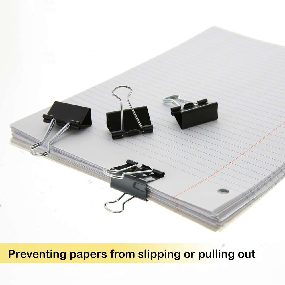 Medium 1 -1/4 (32mm) Black Binder Clip (12/Pack)
