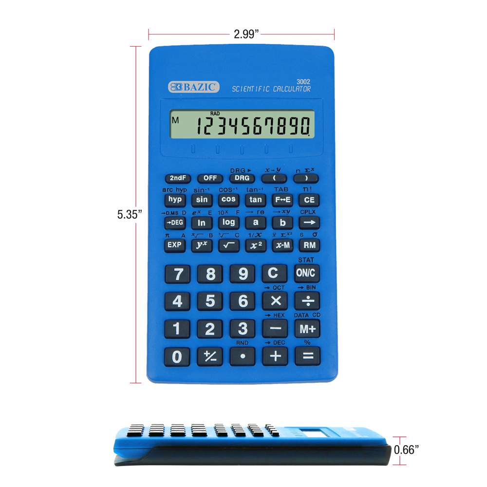 Scientific Calculator 56 Function w/ Slide-On Case