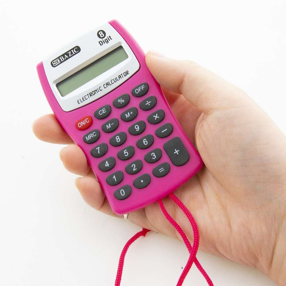Pocket Size Calculator 8-Digit w/ Neck String