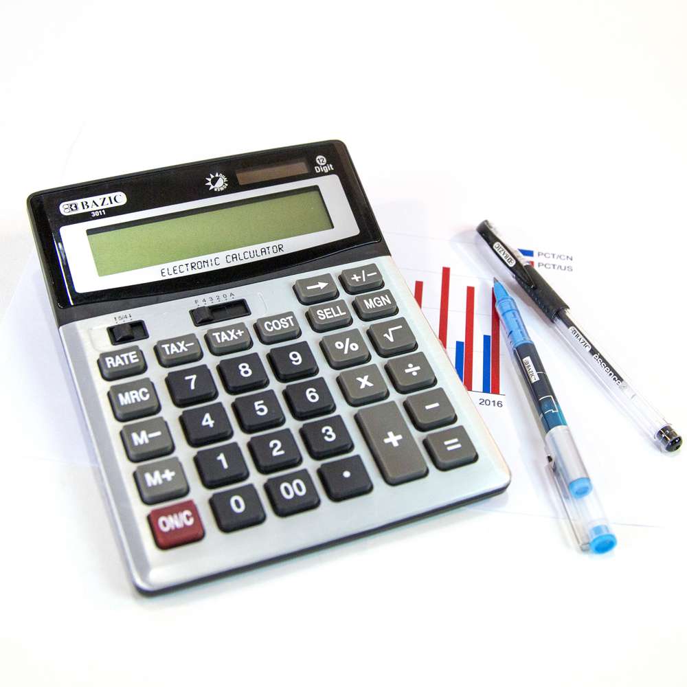 Desktop Calculator 12-Digit w/ Profit Calculation &amp; Tax Functions