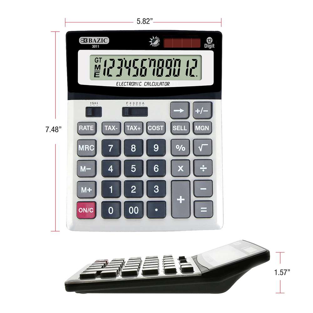Desktop Calculator 12-Digit w/ Profit Calculation &amp; Tax Functions