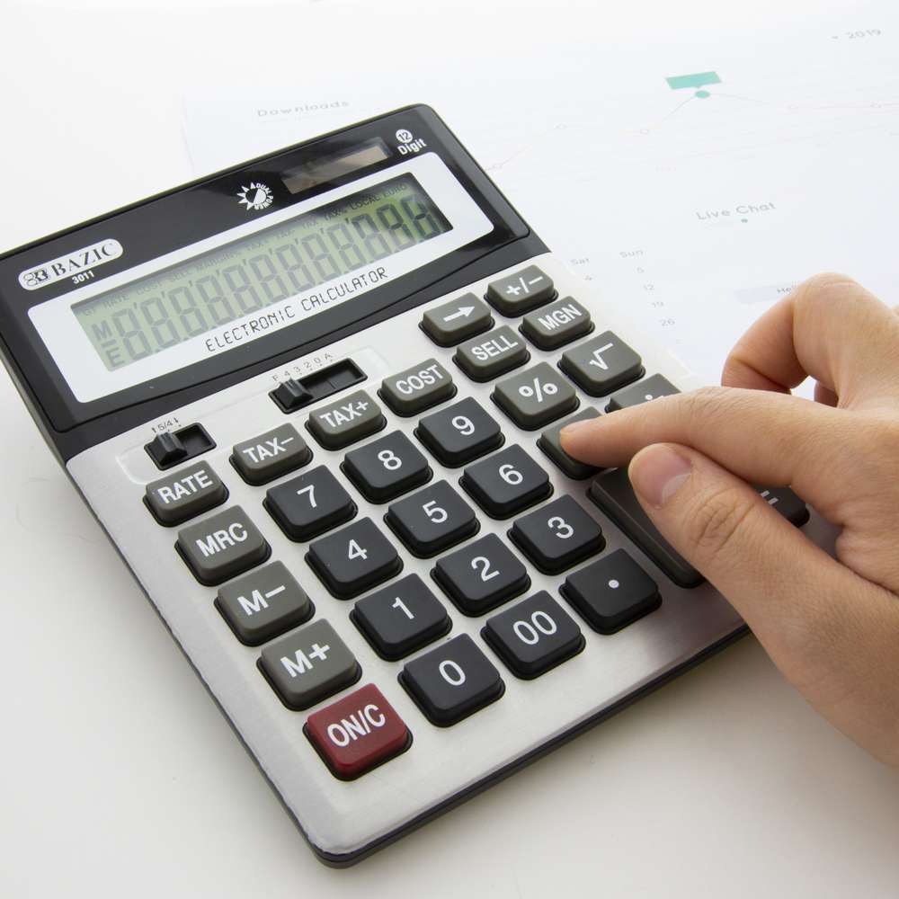 Desktop Calculator 12-Digit w/ Profit Calculation &amp; Tax Functions