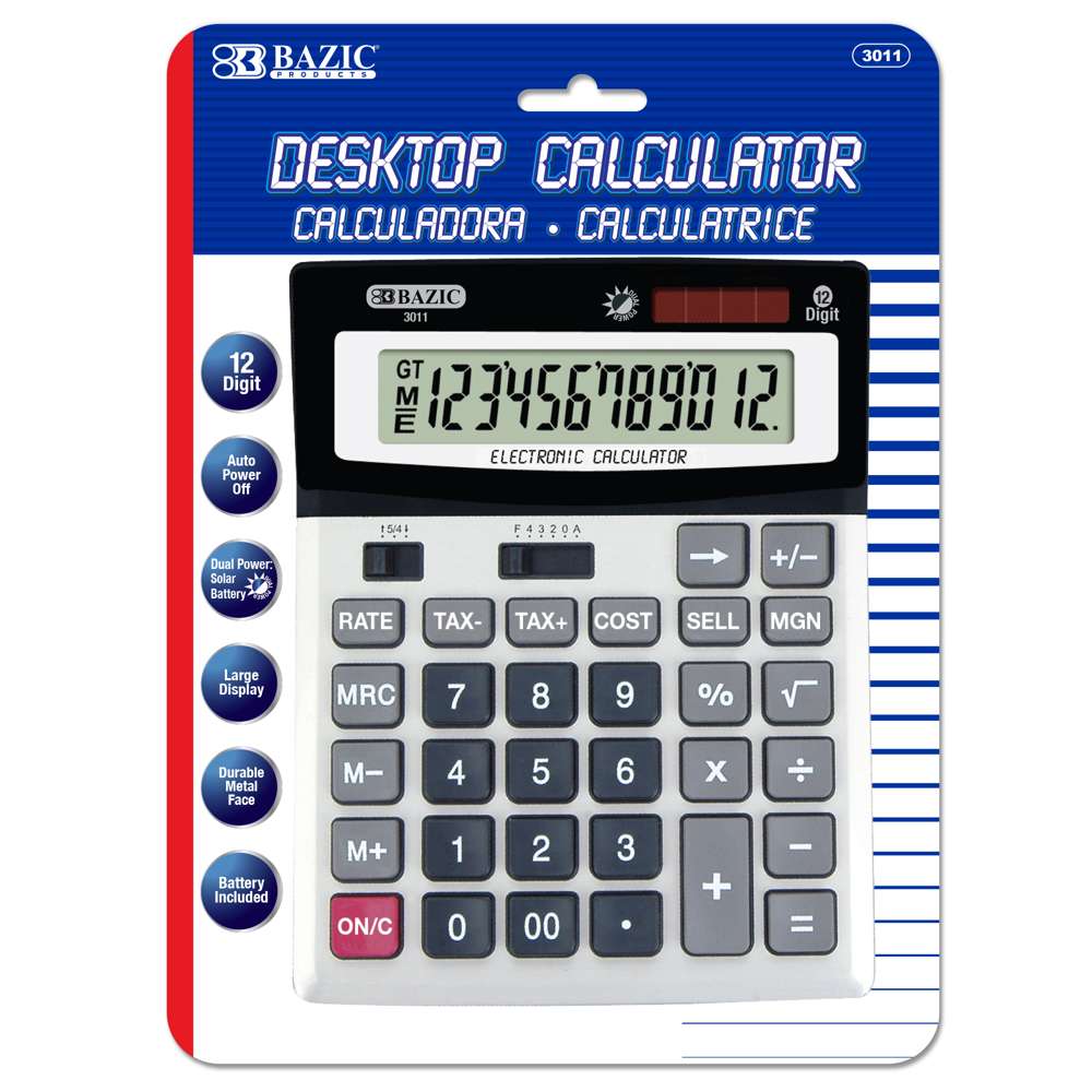 Desktop Calculator 12-Digit w/ Profit Calculation &amp; Tax Functions