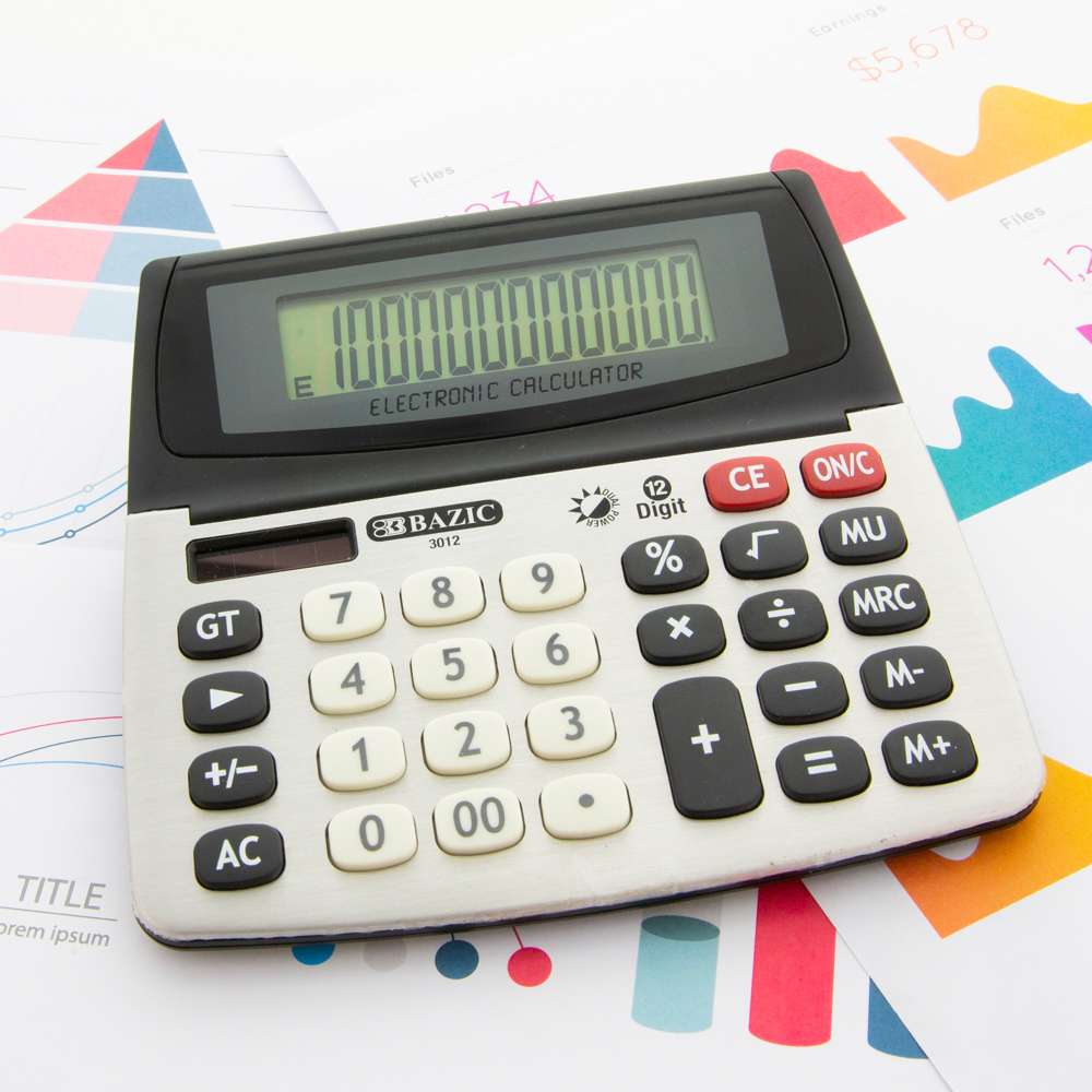 Desktop Calculator 12-Digit Dual Power w/ Adjustable Display