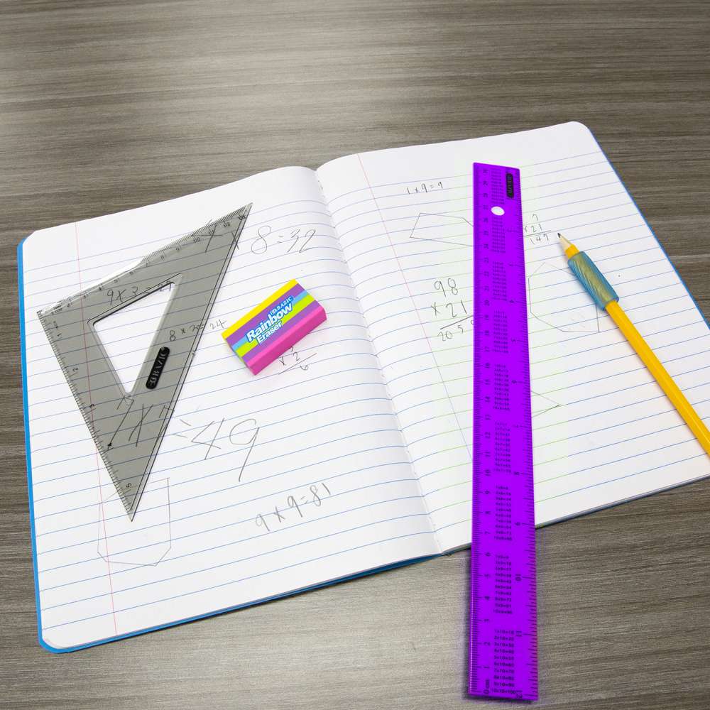 Ruler w/ Multiplication Prints 12&quot; (30cm)(4/Pack)