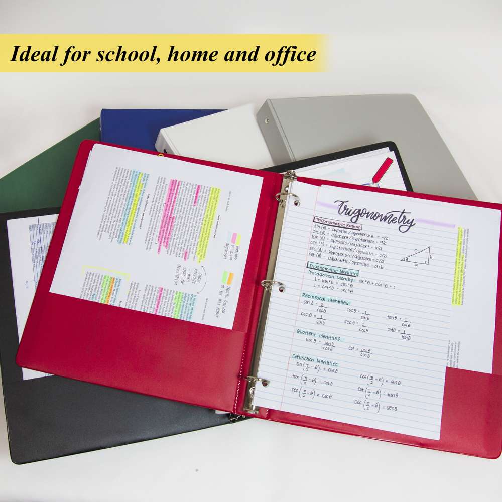1&quot; Asst. Color 3- Ring Binder w/ 2-Pockets