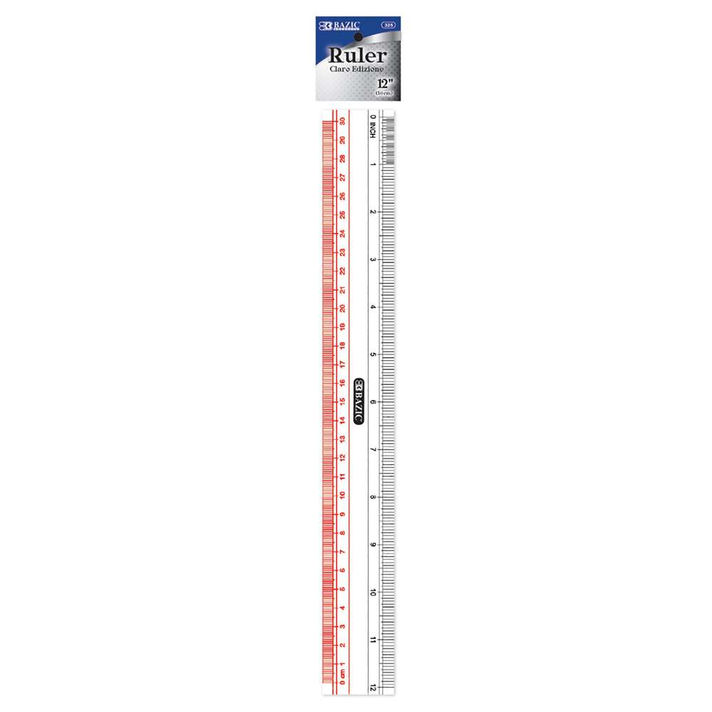 Plastic Ruler Claro Transparent 12&quot; (30cm)
