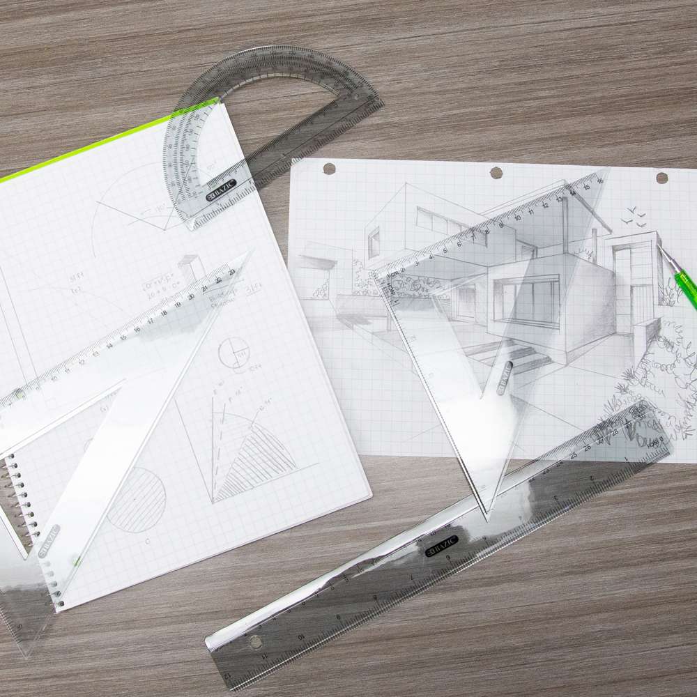 Geometry Ruler Combination Sets 4-Piece