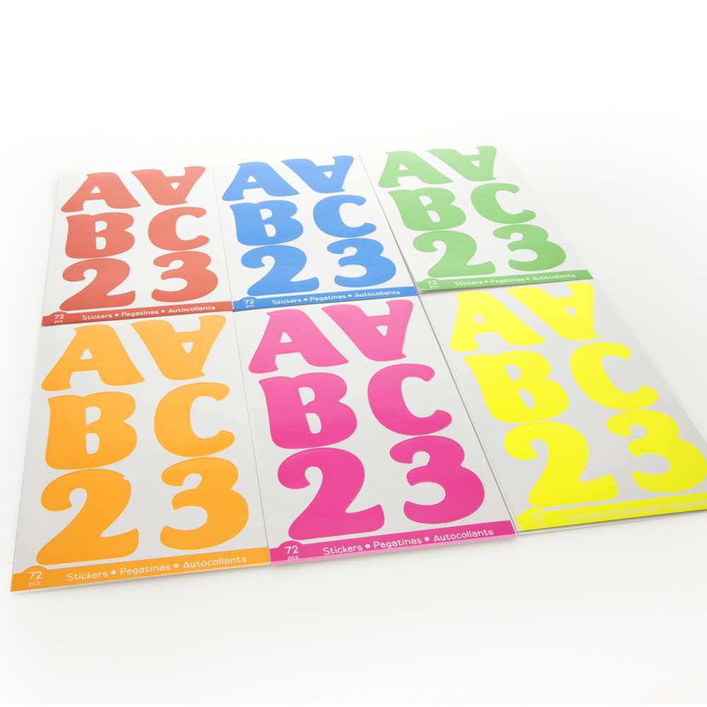 Alphabet &amp; Number 2&quot; Fluorescent Color (10 SHEETS)