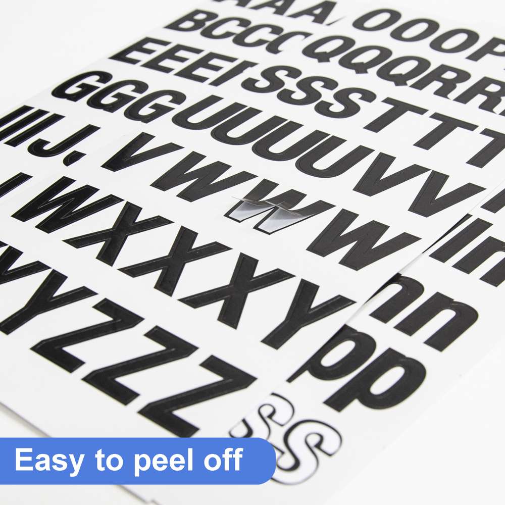Alphabet &amp; Number 1&quot; Black Color (6 SHEETS)