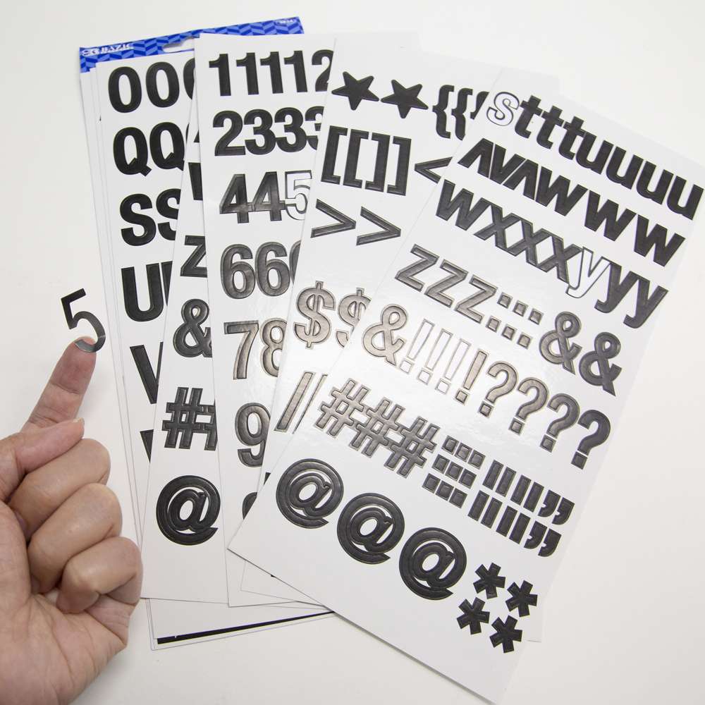 Alphabet &amp; Number 1&quot; Black Color (6 SHEETS)