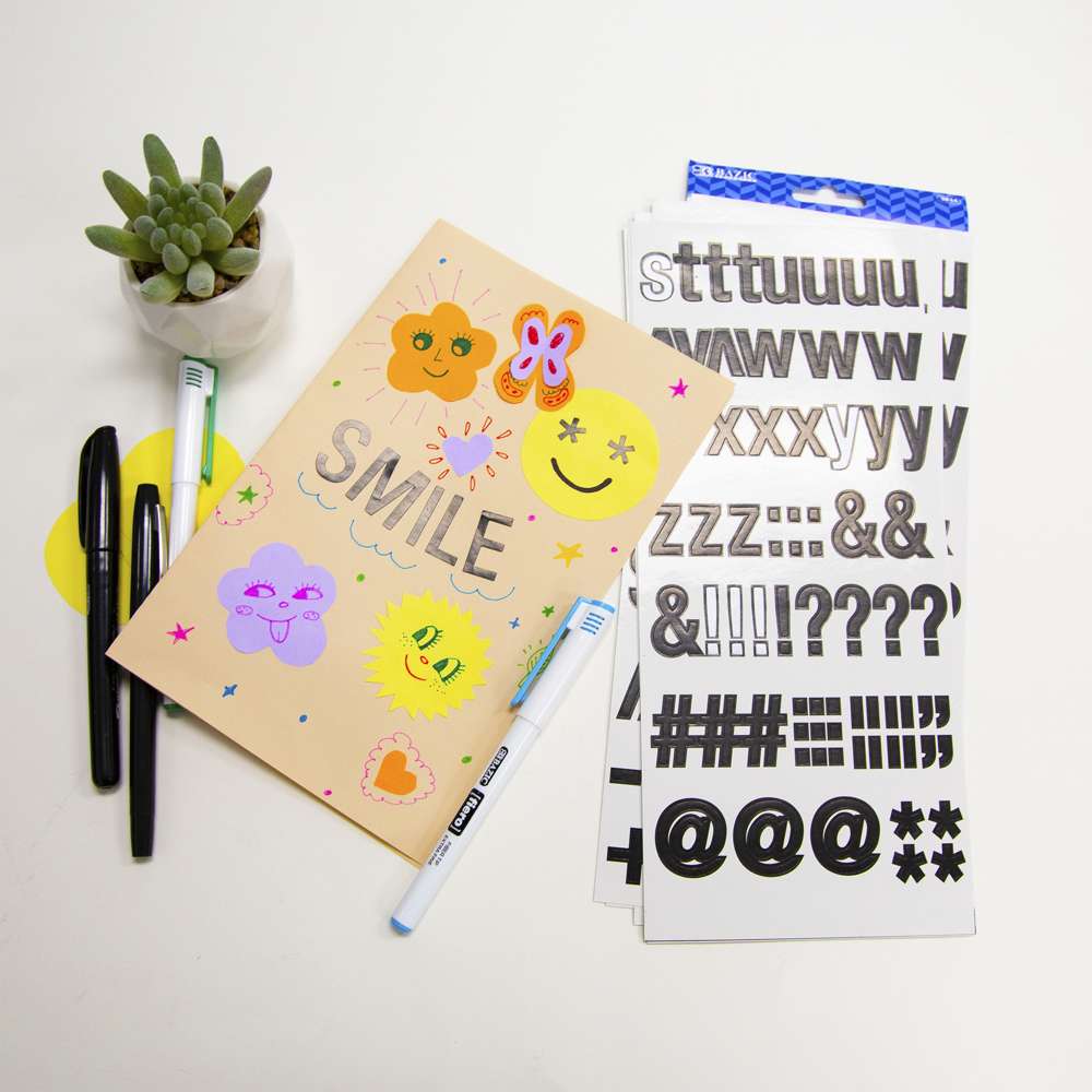 Alphabet &amp; Number 1&quot; Black Color (6 SHEETS)